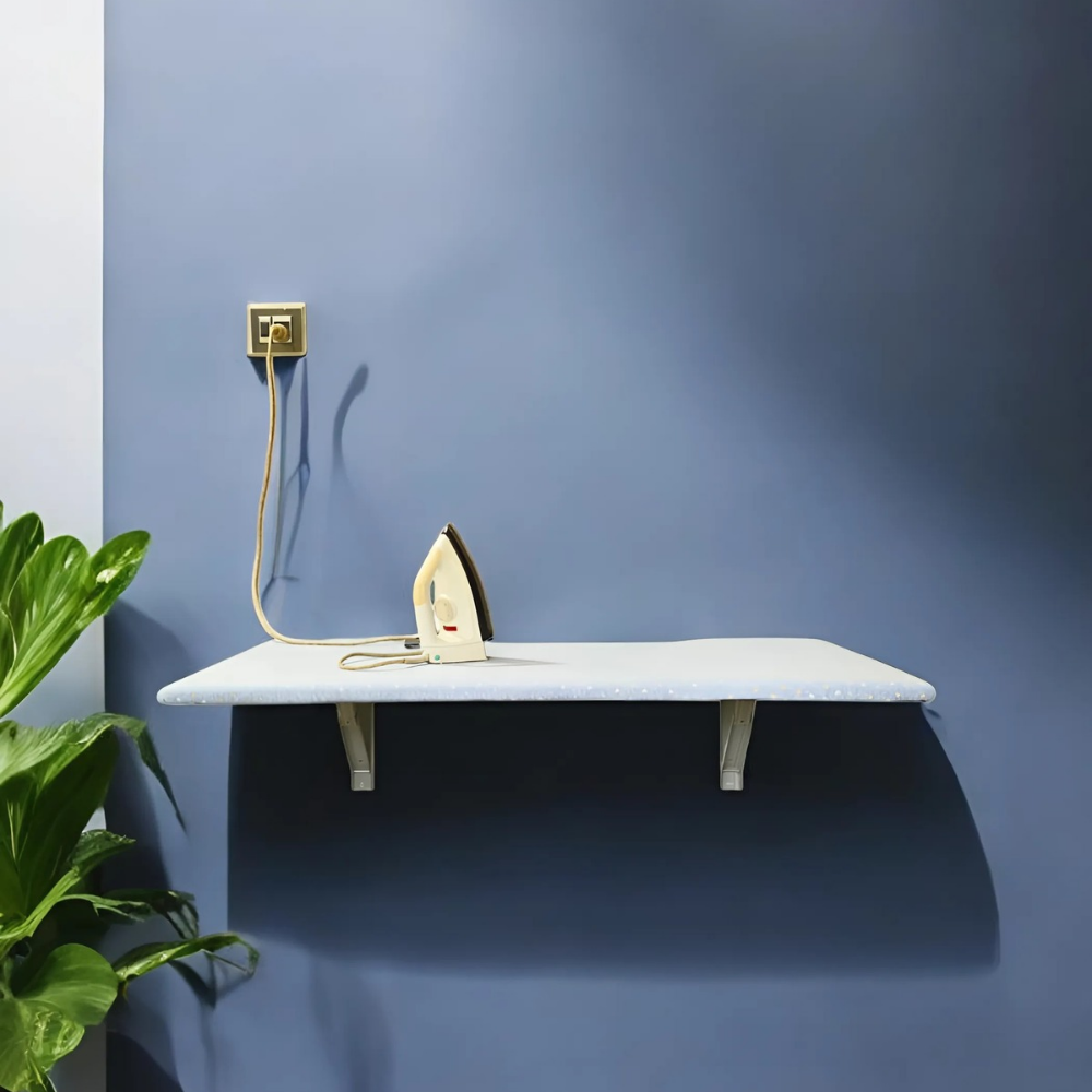 EzeHomez Foldable Wall-Mounted Ironing Board (Blue Camouflage)