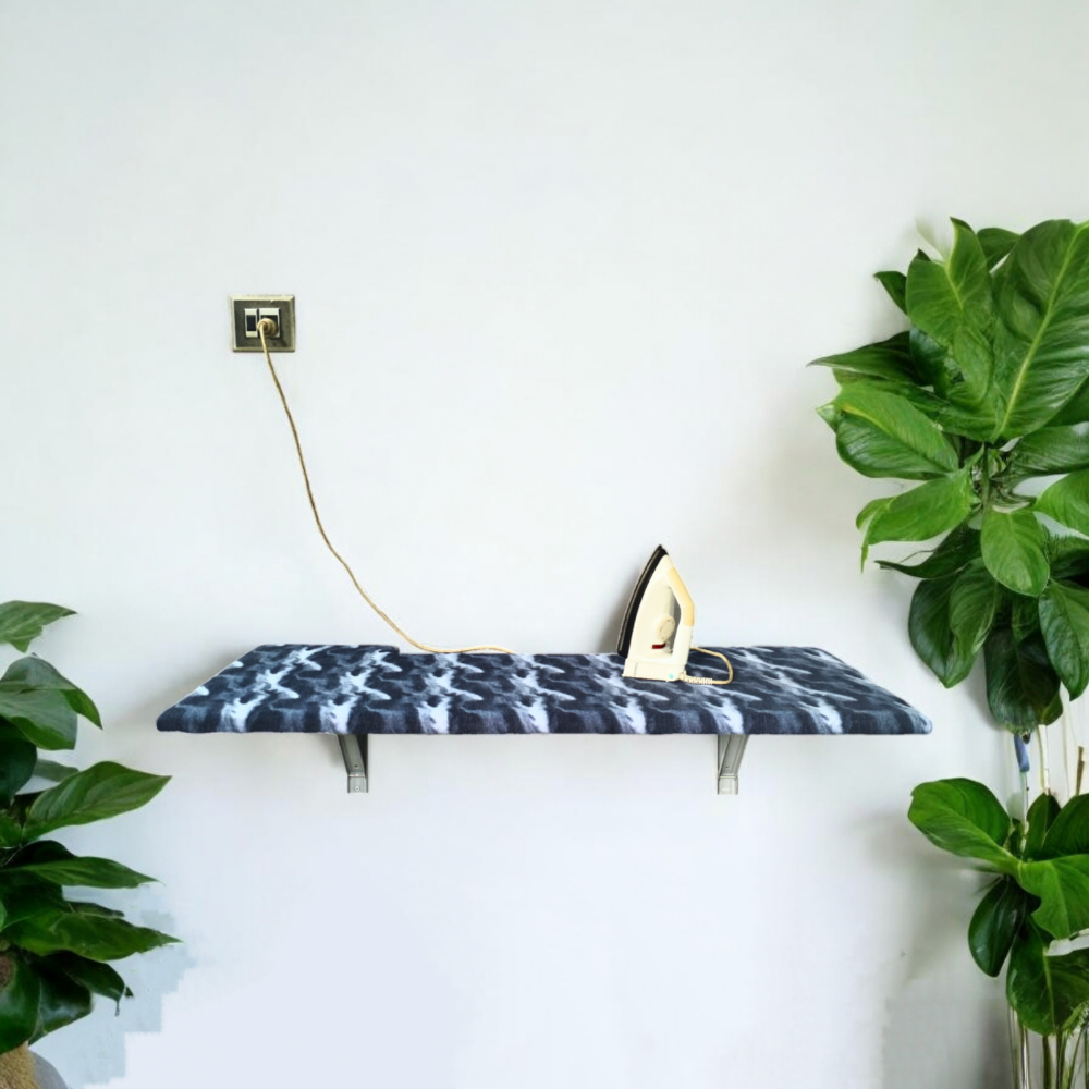 EzeHomez Foldable Wall-Mounted Ironing Board (Blue Camouflage)
